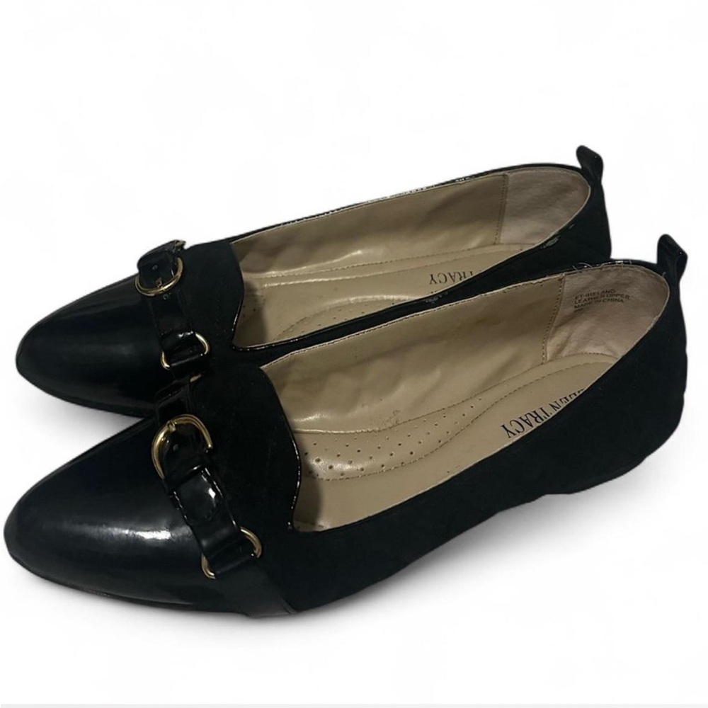 Ellen Tracy Black Quilted Flats